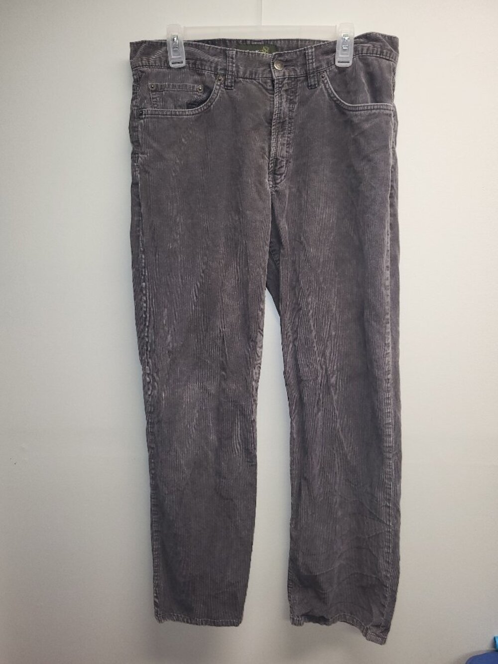 Eddie Bauer Gray Corduroy Pants Men's 33x32 Straight Fit